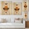 Designart - Abstract Sun and Moon In Earth Tones - Modern Print on Natural Pine Wood